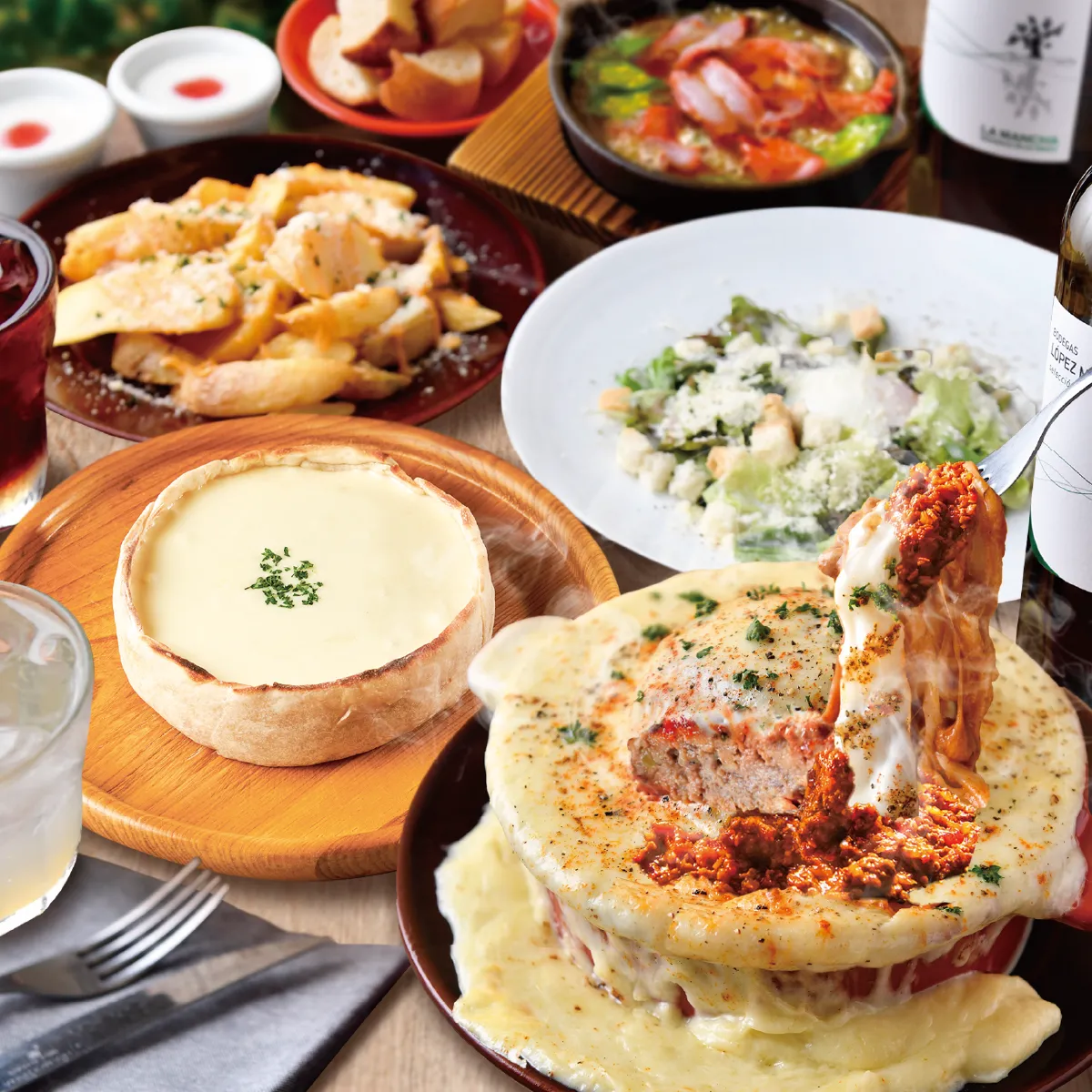 プラン詳細 | 【溶岩ハンバーグパスタ＆シカゴピザコース】3時間飲み
